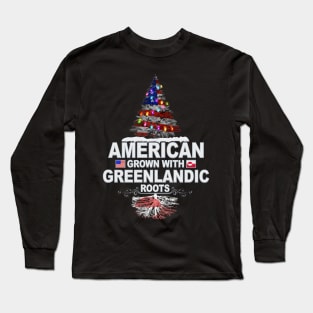 Christmas Tree  American Grown With Greenlandic Roots - Gift for Greenlandic From Greenland Long Sleeve T-Shirt